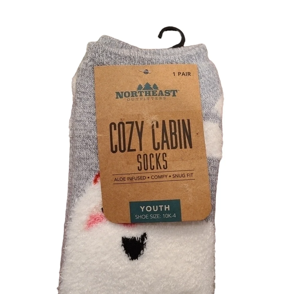4 pairs of Cozy Cabin Socks, Size Youth Shoe 10 - 4